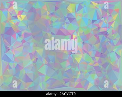 Trendy stylized iridescent polygons, abstract holographic background. Stock Vector