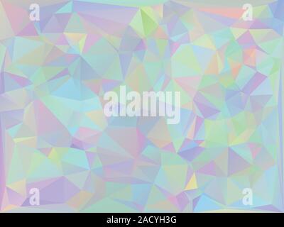 Trendy stylized iridescent polygons, abstract holographic background. Stock Vector
