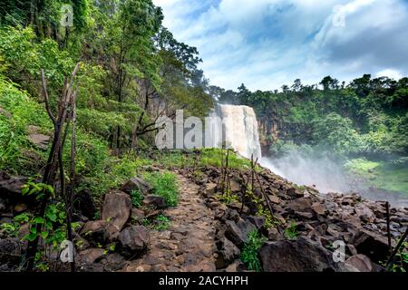Another corner of Phu Cuong Waterfall in Chu Se district, Gia Lai province, Vietnam. Phu Cuong Waterfall is always an attractive destination for many Stock Photo