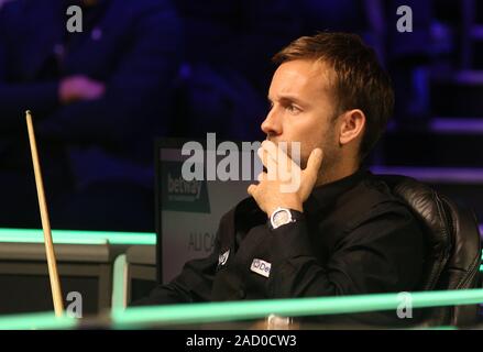 Ali Carter during day seven of the Betway UK Championship at the York Barbican. Stock Photo