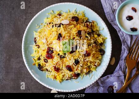 Cranberry Rice Pilaf /Persian Jewled rice Stock Photo