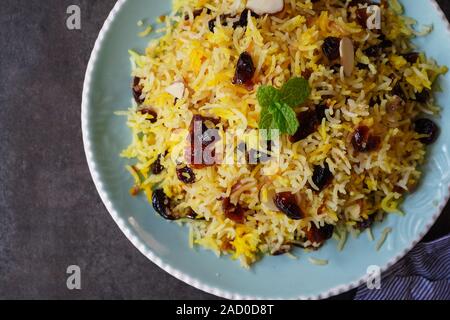 Cranberry Rice Pilaf /Persian Jewled rice Stock Photo