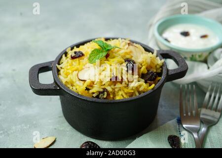 Cranberry Rice Pilaf /Persian Jewled rice Stock Photo