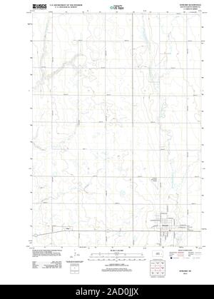 USGS TOPO Map South Dakota SD Howard 20120613 TM Restoration Stock Photo