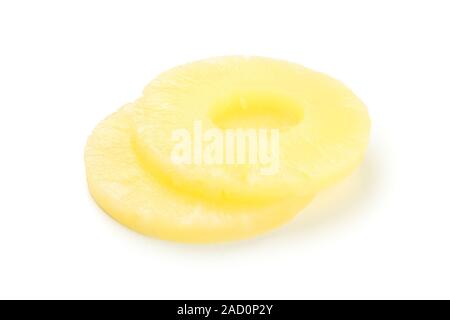 Pineapple rings isolated on white background. Juicy fruit Stock Photo