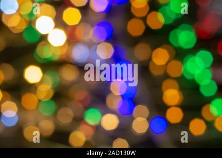 Hexagonal glare multicolor backdrop. Abstract textural background. Bokeh Stock Photo