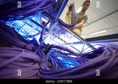 Web servers and cables. Optical fibres used for rapid telecommunications including data transmission over the internet, rely on rare earth elements. S Stock Photo