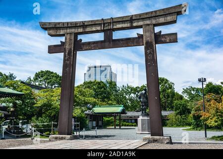Osaka,Japan, Asia - September 2, 2019 : Torii Gate at Osaka Castle Stock Photo