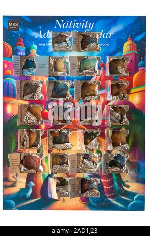 M&S Nativity Advent Calendar with all windows doors open - 24 festive milk  chocolate shapes with a nativity story told behind each window, chocolates  Stock Photo - Alamy
