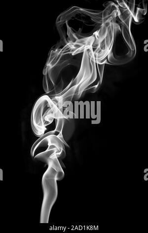 Grey smoke on black background Stock Photo