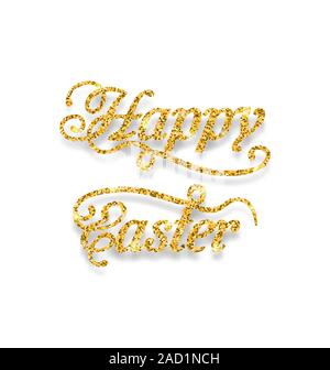 Abstract Golden Hand Written Easter Phrase Stock Photo