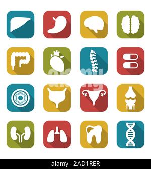 Set of Flat Round Medical Icons Stock Photo - Alamy