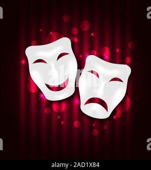 Comedy and tragedy theatre masks Stock Photo