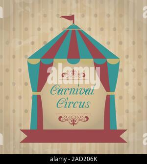 Vintage Circus poster: Carnival and Fun Fair. 