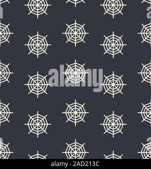 Design seamless monochrome spider web pattern. Monochrome geometric circular diagonal background.  art Stock Photo