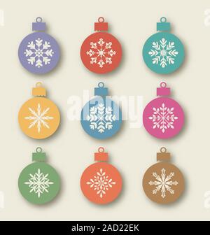 illustration of icon set of 6 different snowflakes. Set-2 Stock Photo ...