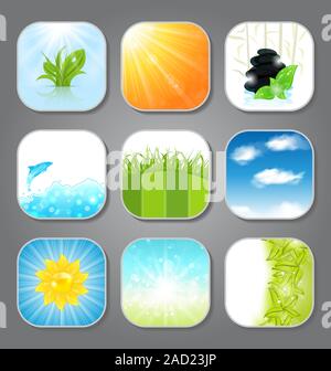 Set various backgrounds for the app icons Stock Photo