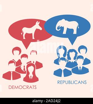 Concept of Debate Republicans and Democrats Stock Photo