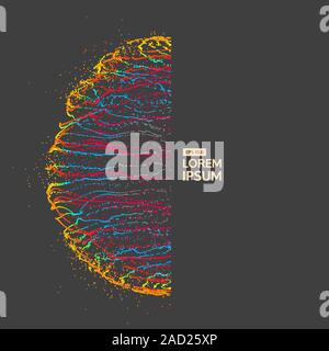 3d abstract half-round. Textbook, booklet or notebook mockup. Business brochure. Cover design template. Vector illustration. Stock Vector
