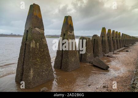 Cramond Causeway leading to Cramond Island outside Edinburgh in East Lothian, Scotland Stock Photo