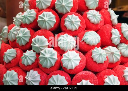 Candy sweets jelly in colorful display shop. Many colorful Halloween sweets. Close up. Stock Photo