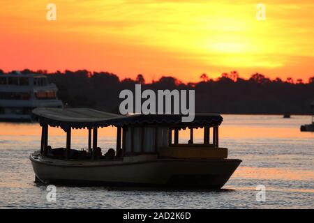 Zambezi sunset dinner cruise Stock Photo