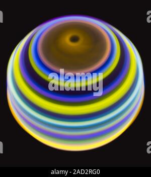 Multicoloured spinning light trails. Stock Photo