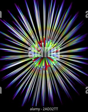 Optical fibre cable, containing a bundle of optical fibres conducting light. These fibres are made of very pure glass which is coated so as to allow l Stock Photo