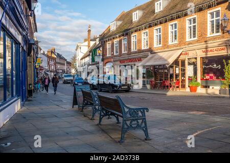 View from end of Sun Street, Hitchin, Hertfordshire, UK Stock Photo