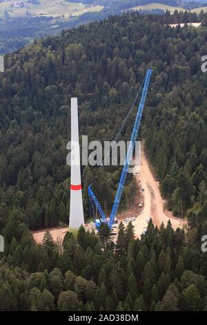 Construction of wind turbine Rohrkopf in Gersbach in the southern Black Forest Stock Photo