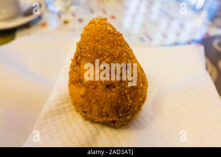 Arancini, deep fried rice ball, Naples, Italy Stock Photo