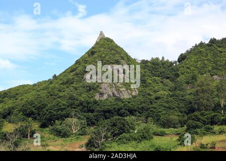 Mauritius, typical volcanic mountain landscape Stock Photo