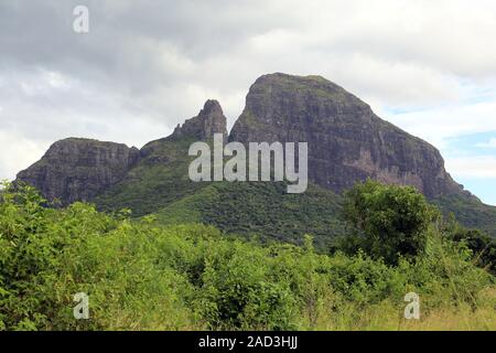 Mauritius, typical volcanic mountain landscape at Mount Rempart Stock Photo