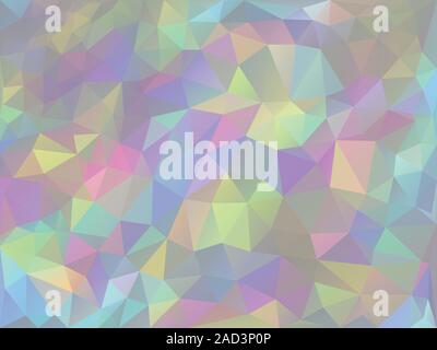 Trendy stylized iridescent polygons, abstract holographic background. Stock Vector
