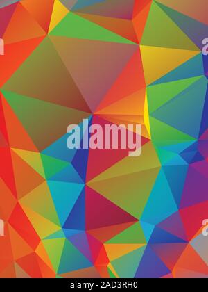 Abstract rainbow geometric background with triangular polygons. Stock Vector