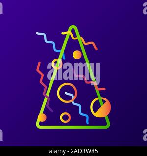 Simple bright gradients abstract geometric Christmas tree Stock Vector