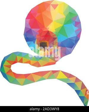 Abstract rainbow geometric background with triangular polygons. Stock Vector