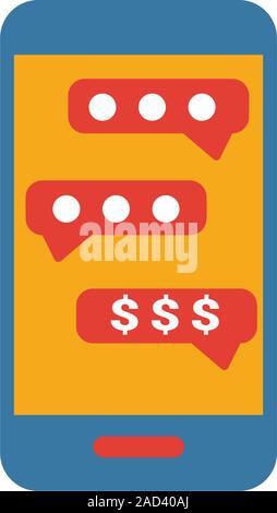 Mobile banking simple icons in color rounded square frames on white ...