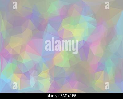 Trendy stylized iridescent polygons, abstract holographic background. Stock Vector