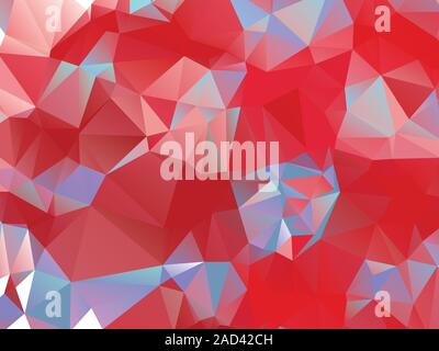 Abstract red and blue geometric background with triangular polygons. Stock Vector