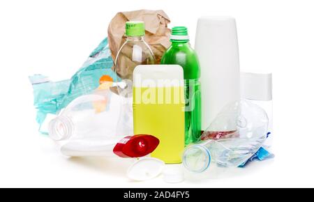 Photo of used plastic bottles Stock Photo
