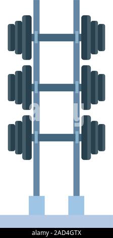 Muscle building with weight power rack flat line vector spot ...
