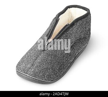 One piece the comfortable dark gray slipper Stock Photo