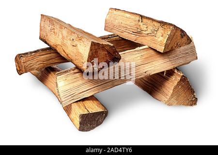 Pile of firewood stacked at each other Stock Photo