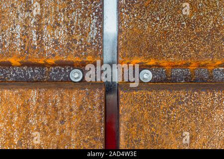 Rusty Grunge Aged Grey metal Texture - Old Stainless Steel Background with Scratches - Monochrome Dirty Metallic Surface Close u Stock Photo