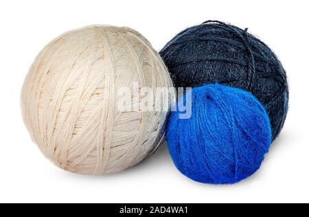 Several coils wool yarn in different colors Stock Photo