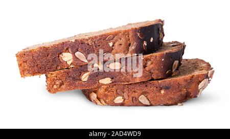 Unleavened three pieces of bread with seeds on each other Stock Photo