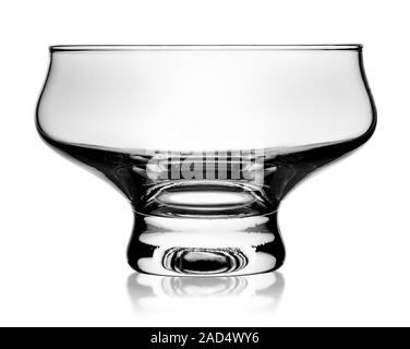 In front empty glass ice cream dish Stock Photo