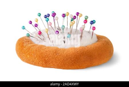 Sewing Pins In Pin Cushion Stock Photo