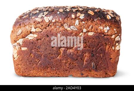 Unleavened of black bread with nuts seeds and dried fruit Stock Photo
